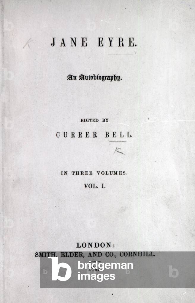 Title page to the first edition of 'Jane Eyre' by Charlotte Bronte, 1847 (print)