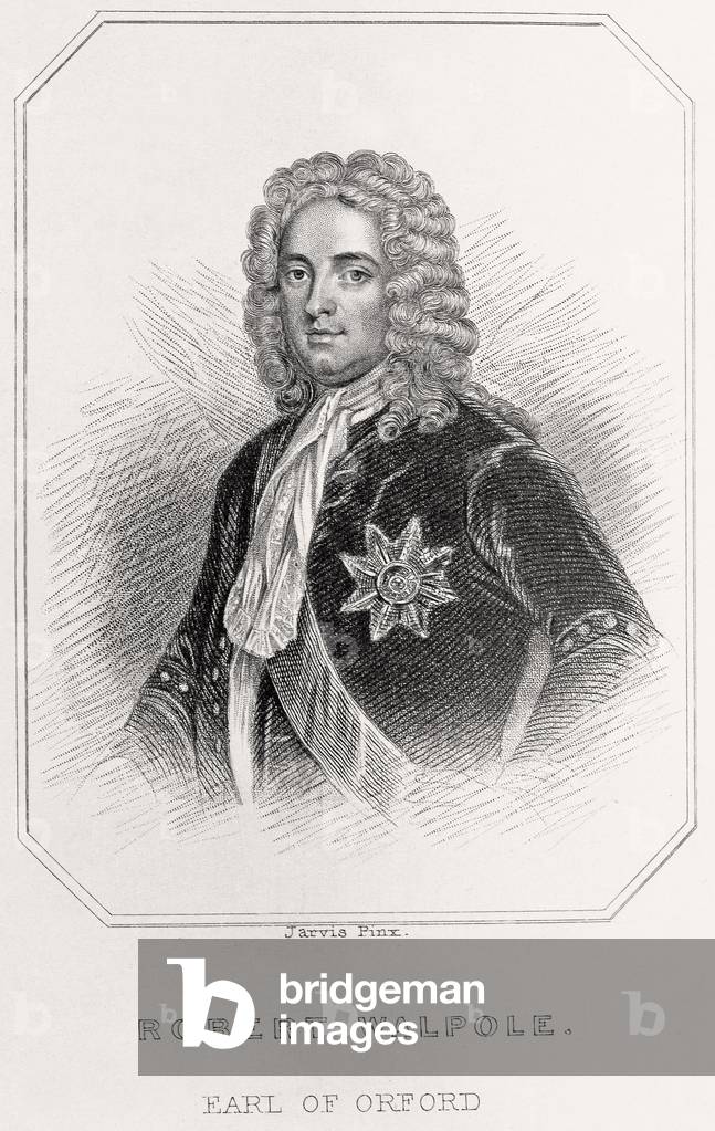 Portrait of Robert Walpole, Earl of Oxford, 1835 (litho)