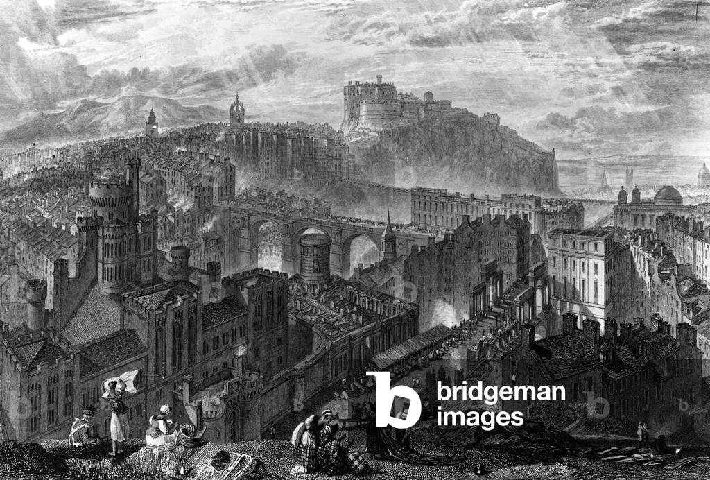 Edinburgh from the Calton Hill, engraved by George Cooke, 1820 (engraving)