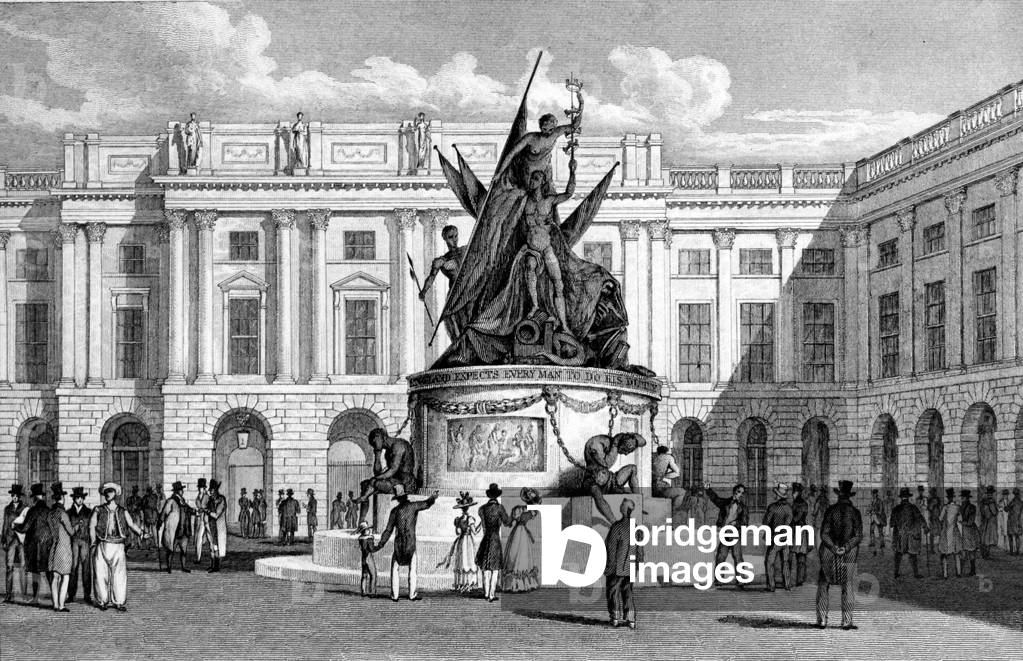 Exchange Buildings and Nelson's Monument, Liverpool, engraved by Thomas Dixon (engraving)