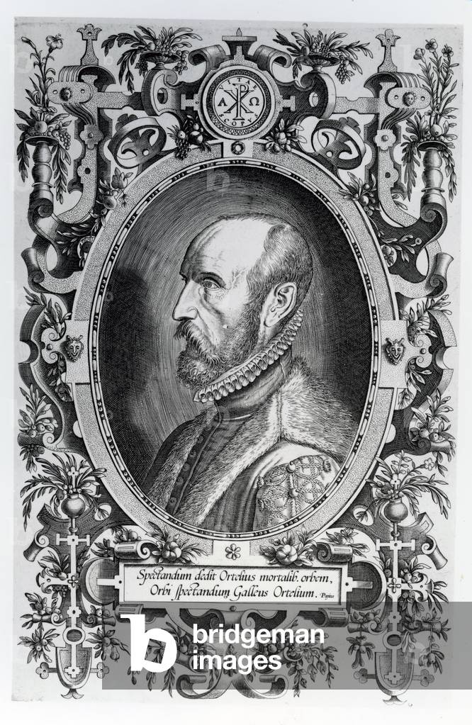 Abraham Ortelius, frontispiece to his 'Theatrum Orbis Terrarum', 1579 (engraving)
