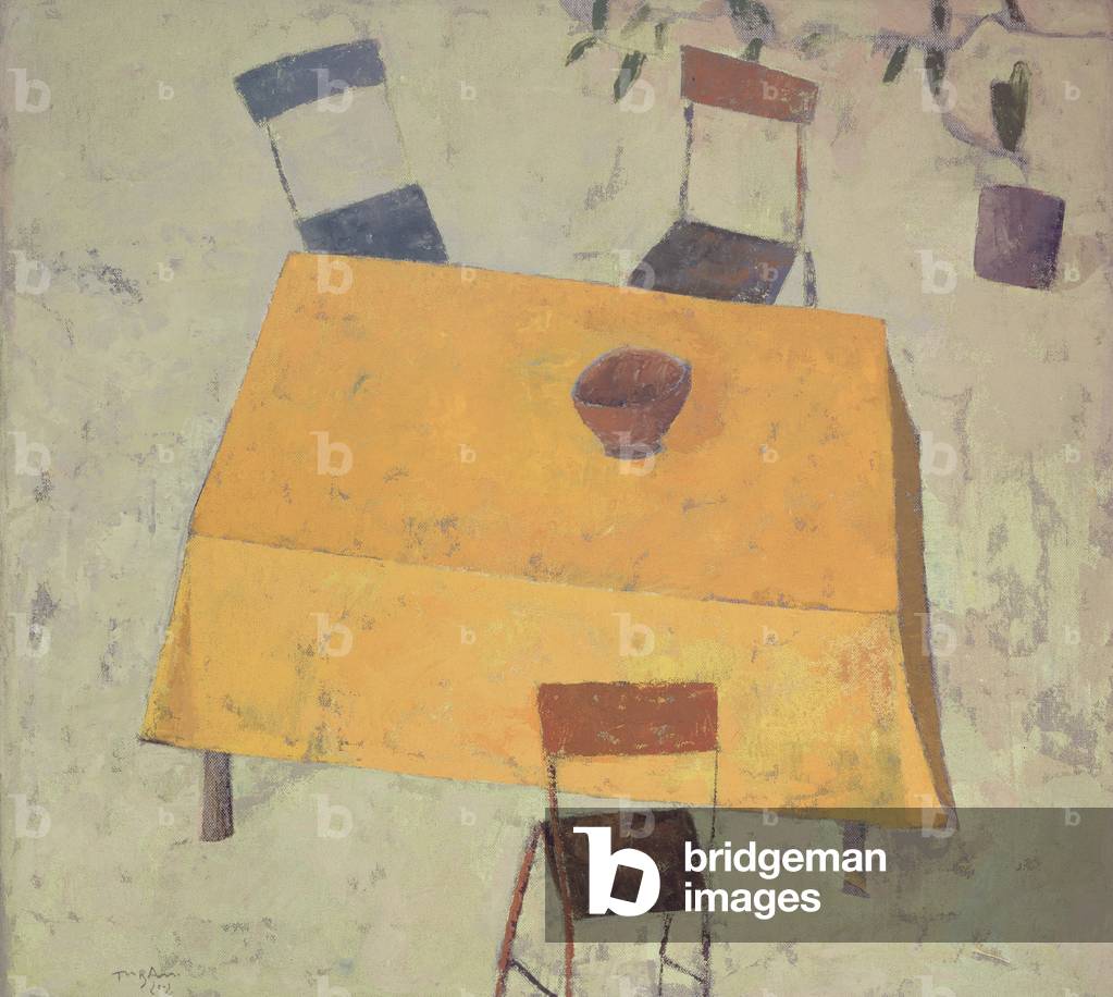 Taula groga, 2002 (olio su tela)