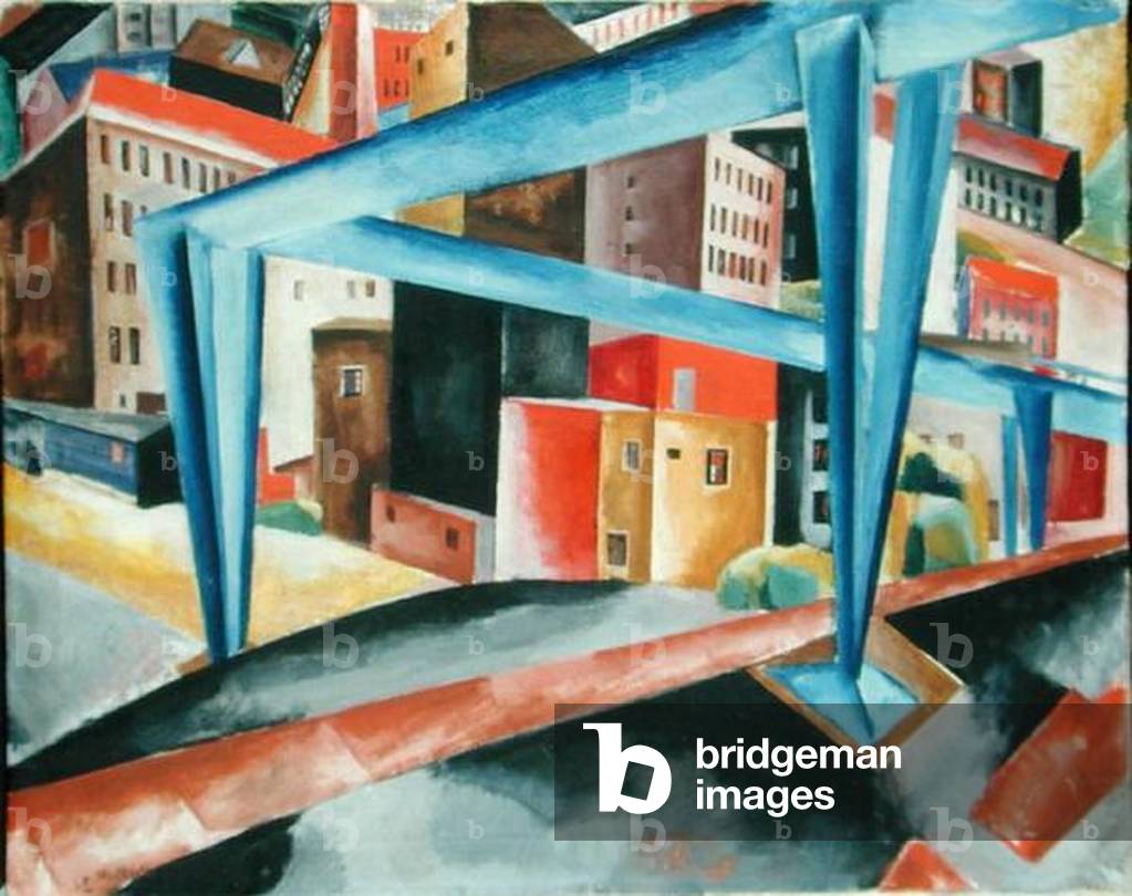 Viaduct in front of the Vorsetzen in Hamburg, 1921 (oil on canvas)