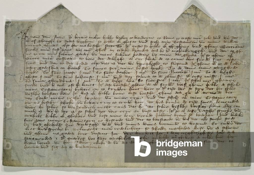 Last will and testament of the artist Master Bertram (c.1345-c.1415) 1390 (ink on parchment)
