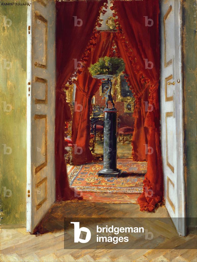 Das rote Zimmer, 1882 (Öl auf Karton)