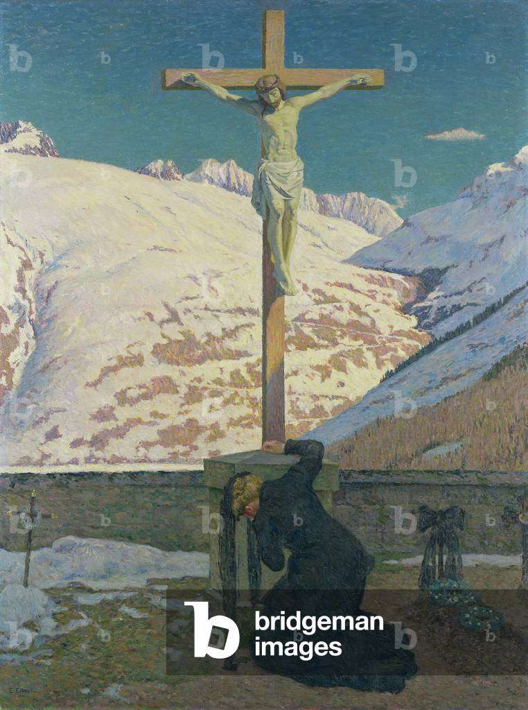 Mourning Widow at the Crucifix, 1917 (oil on canvas)