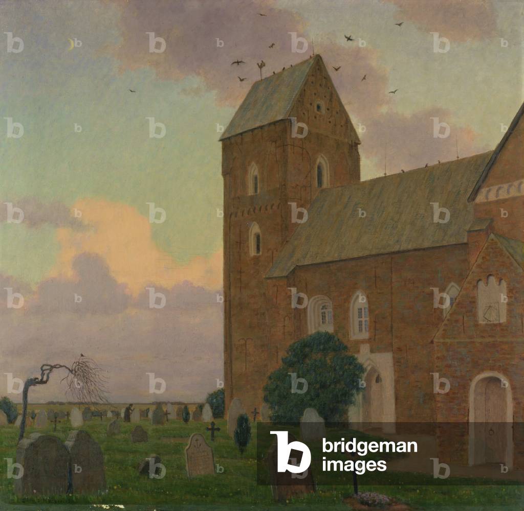 Church in Nieblum on the Fohr (oil on canvas)
