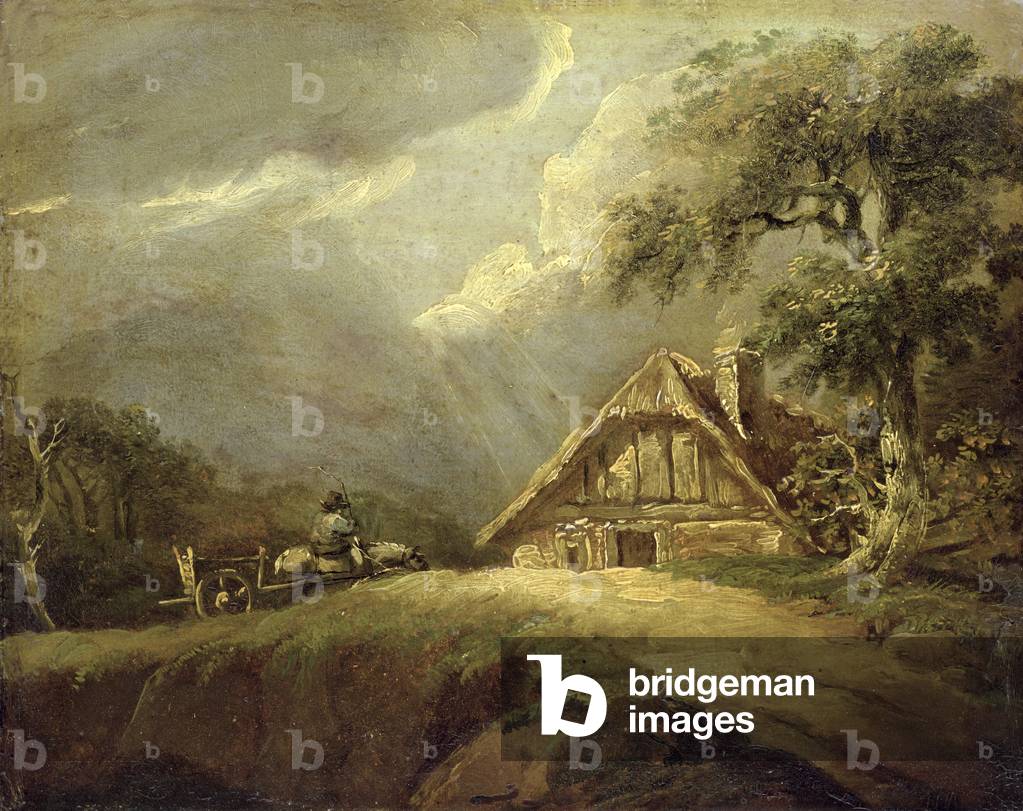 Landscape (oil on paper laid down on canvas)