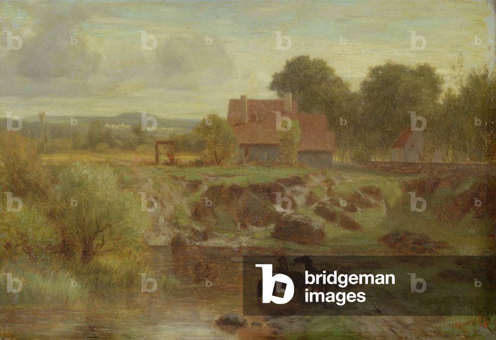Horses Crossing a River in the Ile de France, 1855 (oil on canvas)