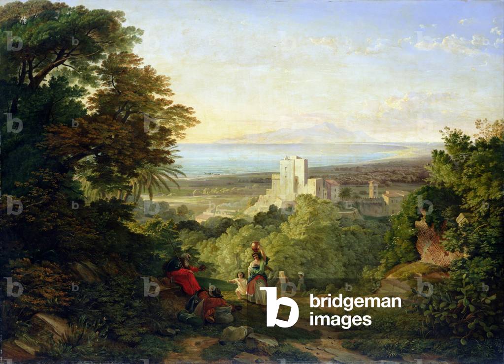 Bild von Gemälde "Ansicht von Terracina und Monte Circeo", 1833 von Friedrich Nerly