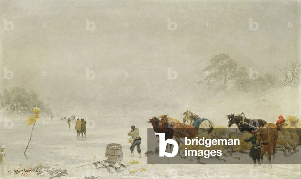 Sledges on the Ice, 1873 (oil on canvas)