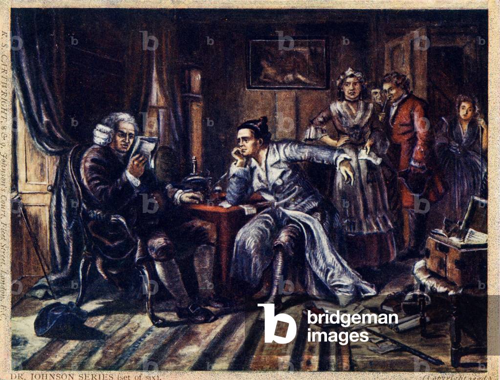 Dr Johnson reading 'The Vicar of Wakefield'