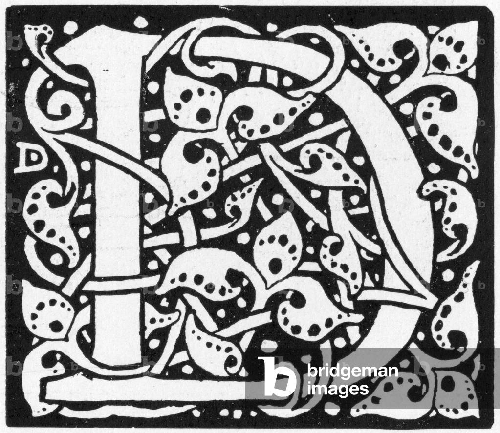 Illuminated 'D' from Rubaiyat of Omar Khayyam,  Die Insel in 1899