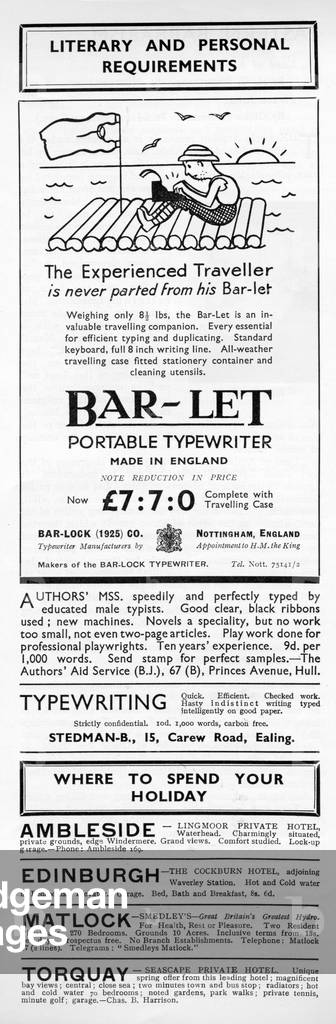Advertisement for typewriter 1934