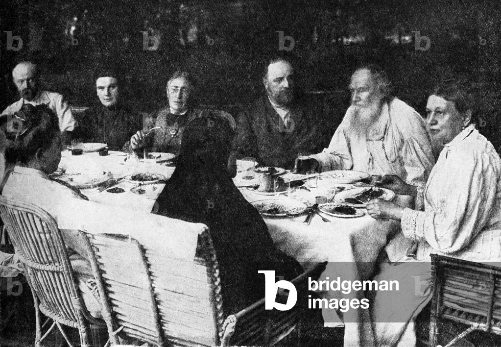 Tolstoy-Midday meal from 'Reminiscences of Tolstoy' by Count Ilya Tolstoy, 1914 (photo)