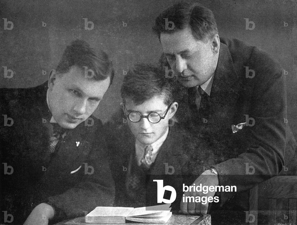 Dmitri Shostakovich with Sollertinsky and Vaclav Tallich