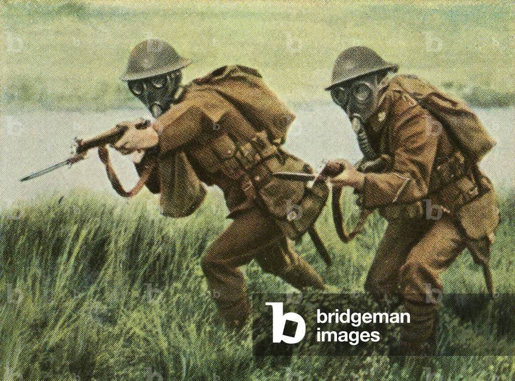 English/ British infantrymen with fixed bayonets