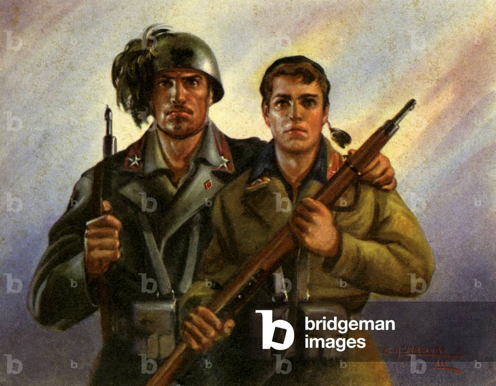 WW2: Italian Young Fascist Volunteer Batallion, 1945 (postcard)