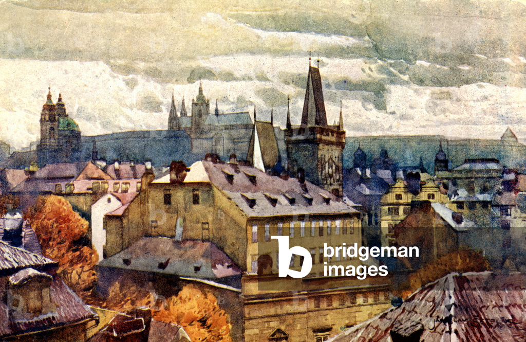 Rooftops of Prague, c.1900 (print)