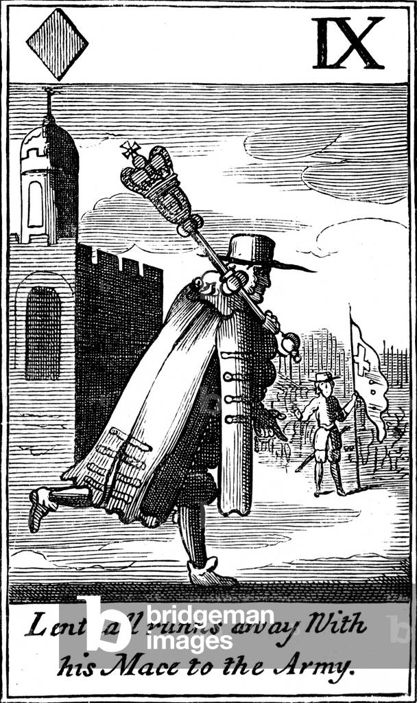 'Lenthall runs away with his mace to the army'