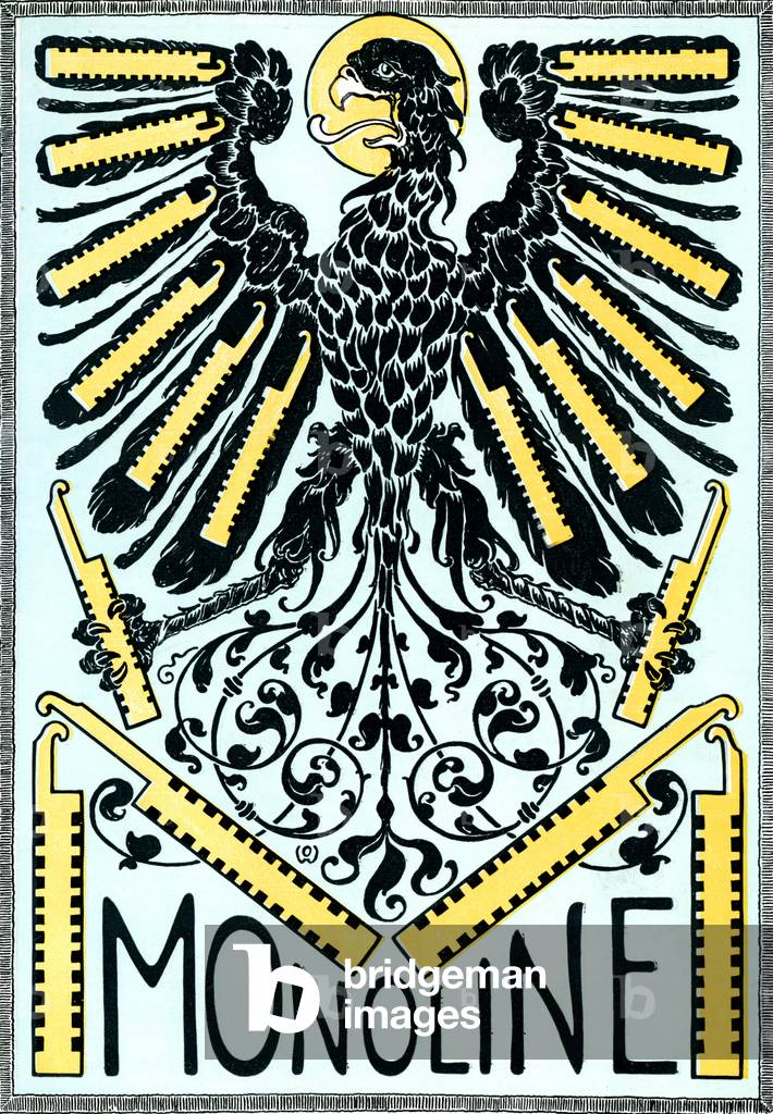 Printers' advert showing German eagle emblem