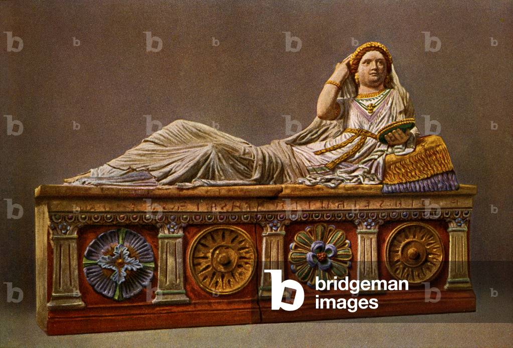 Painted Etruscan sarcophagus