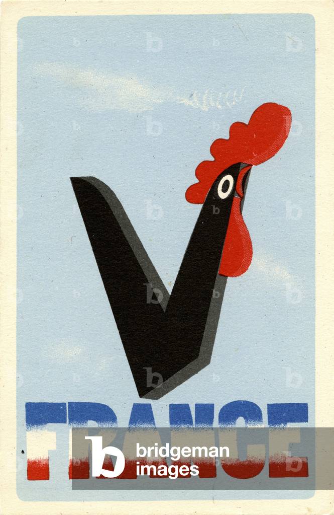 Gallic rooster in a v-shape