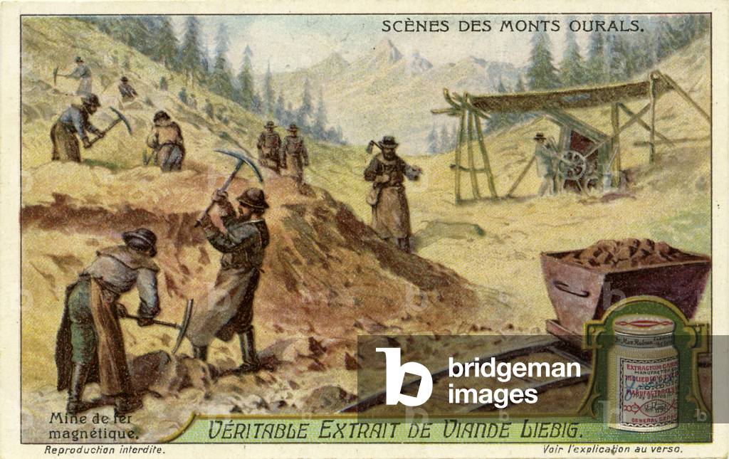 Magnetite mining in the Ural Mountains, 1914