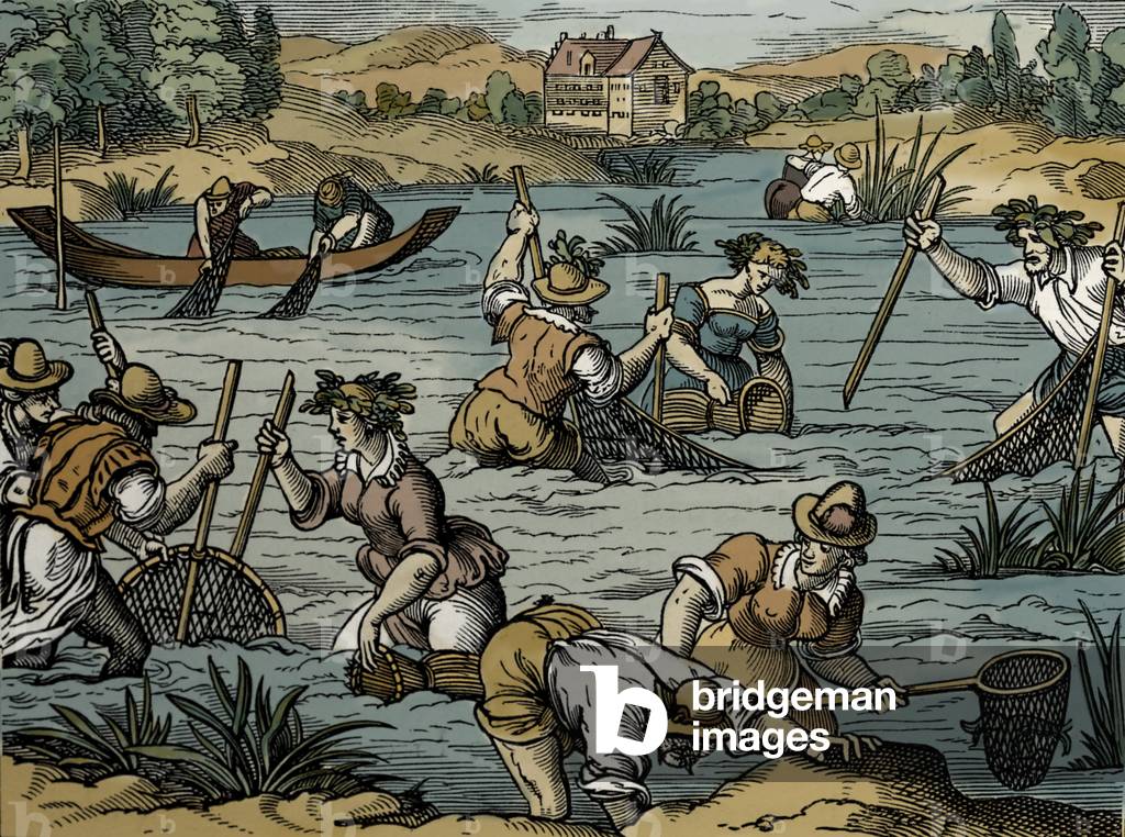 River Fishing, from 1584 (engraving)