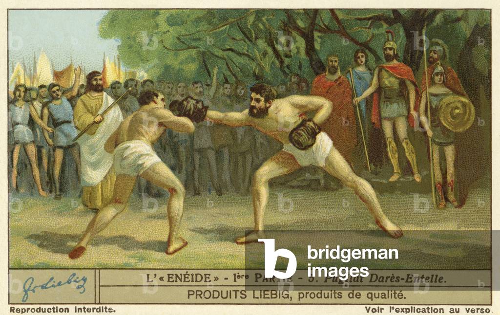 Boxing match on the anniversary of Aeneas' father's death, 1930 (chromo)