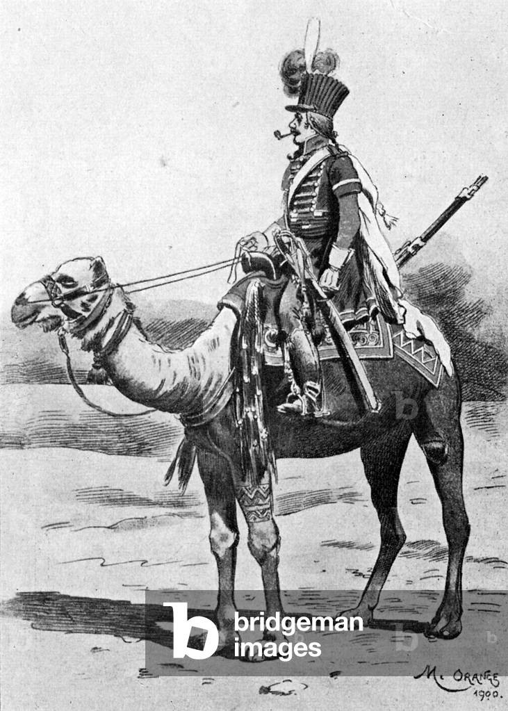 French dromedarist of the first Camel Regiment
