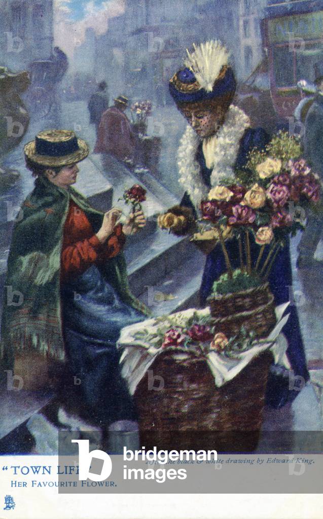 A flower seller at work, London