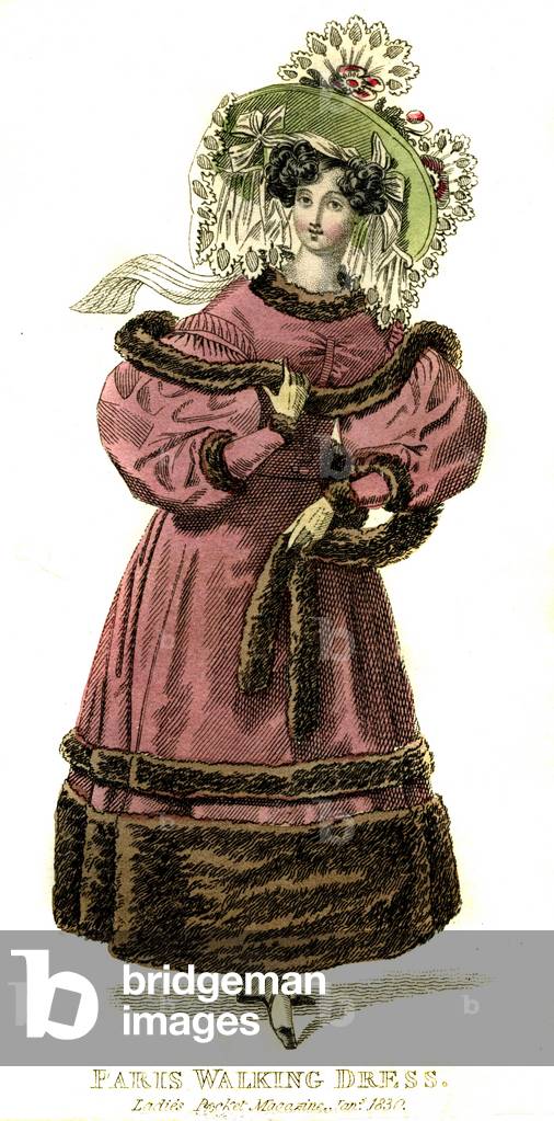 Paris walking dress from 1830 - French fashion