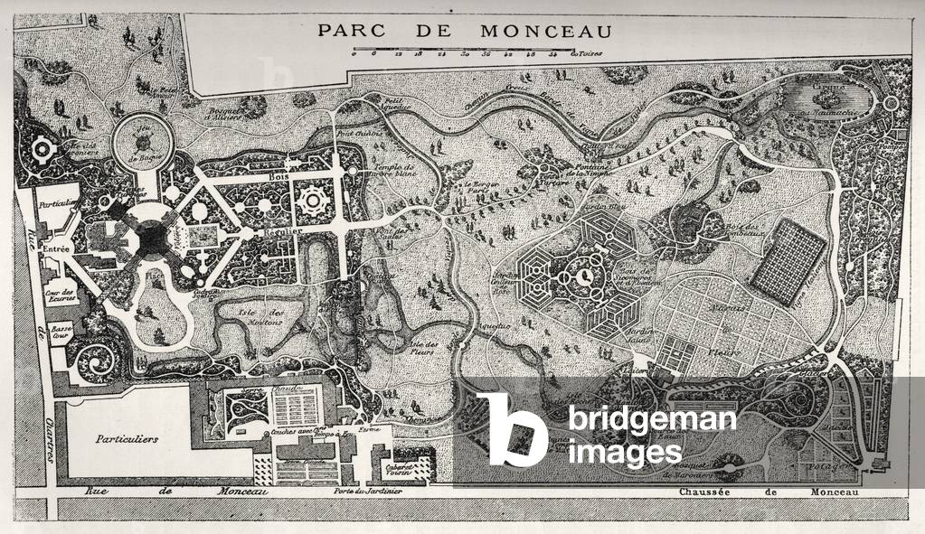 Map of the Monceau Park, 1718, Paris (engraving)