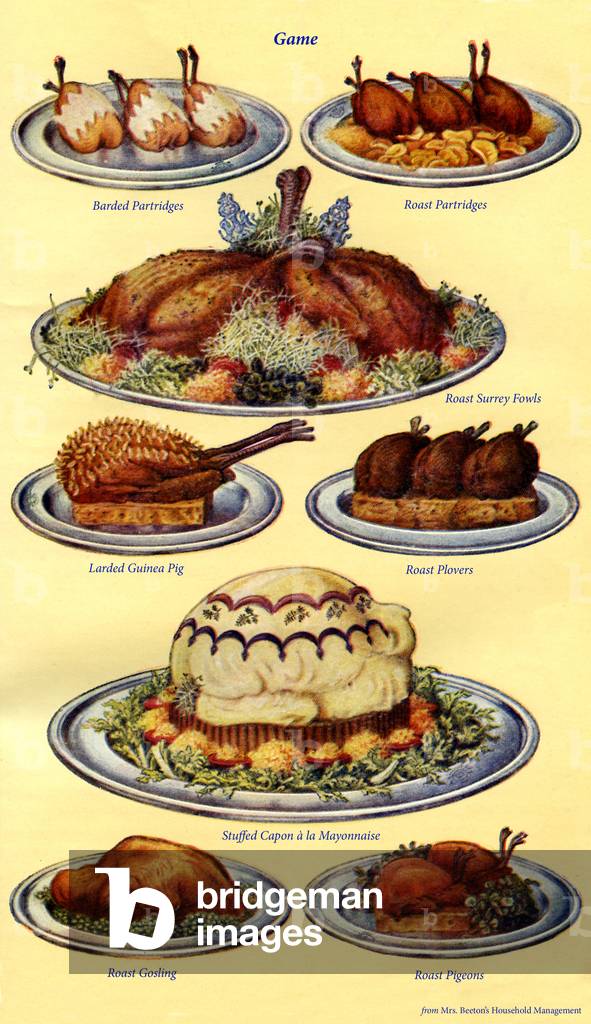 Mrs Beeton's cookery book illustration, 1861 (print)