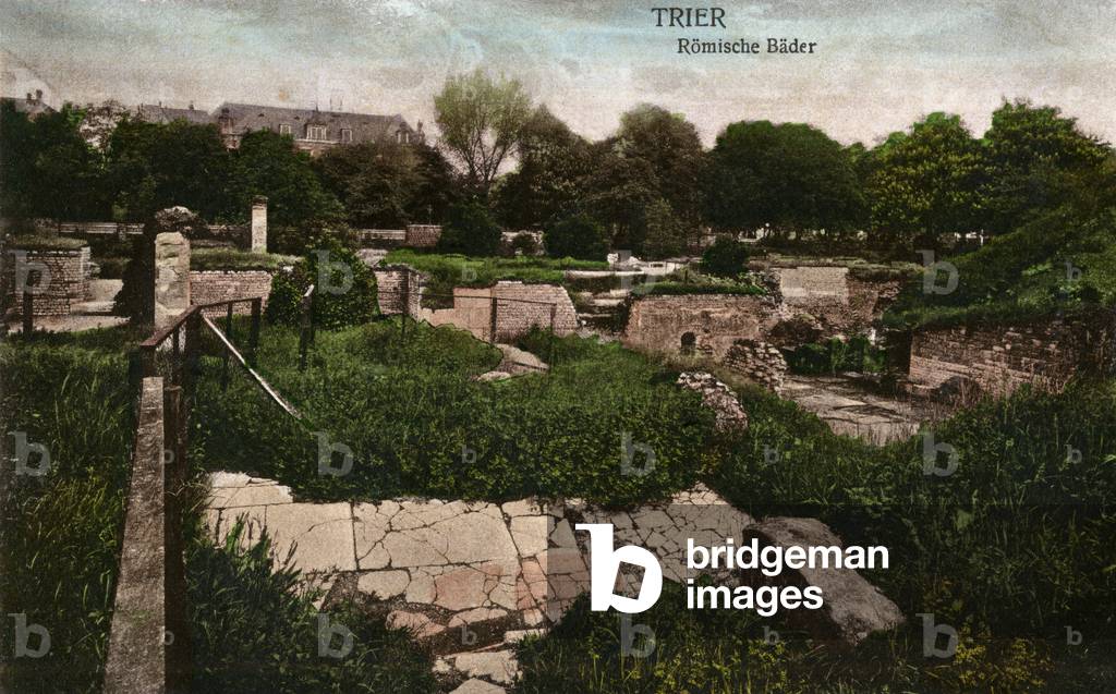 Trier  -  ruins of the Roman baths - France, late 19th century (postcard)