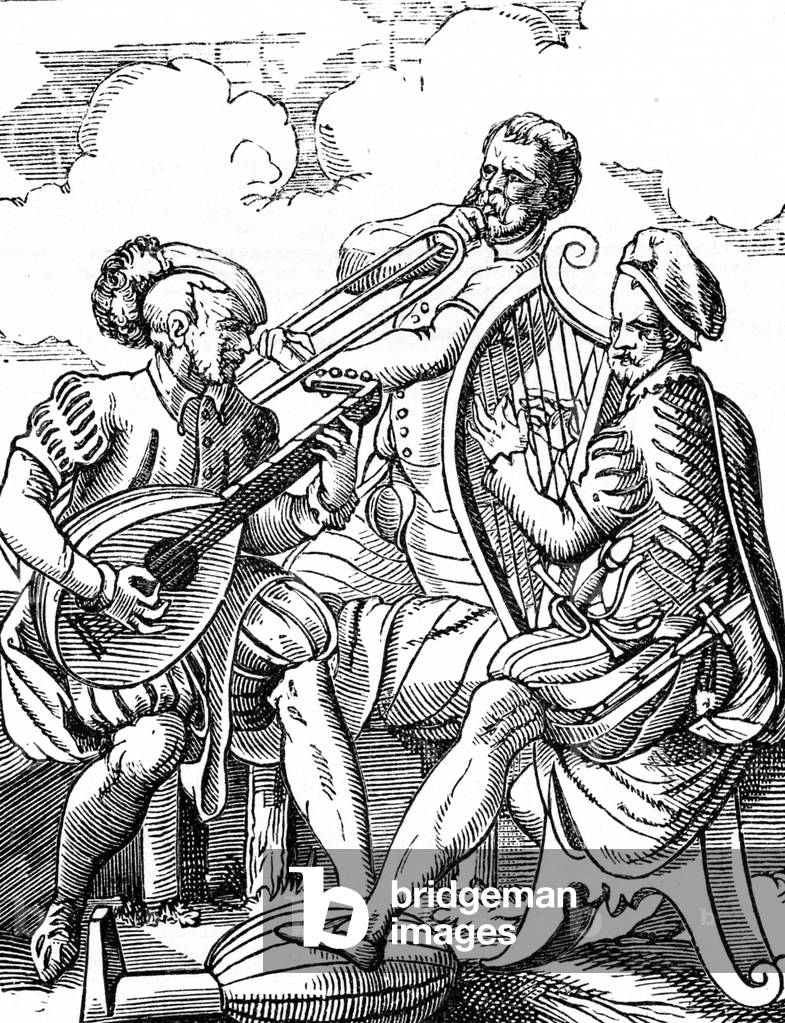 German Musicians playing Lute and Guitar