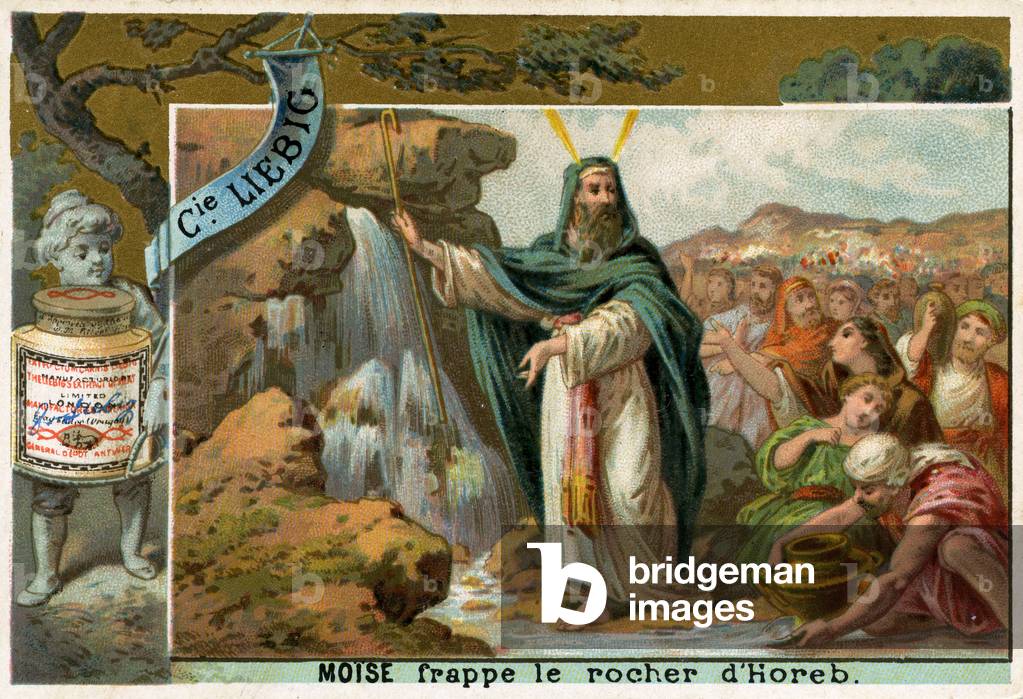 Moses releases water from the rock at Horeb - Bible