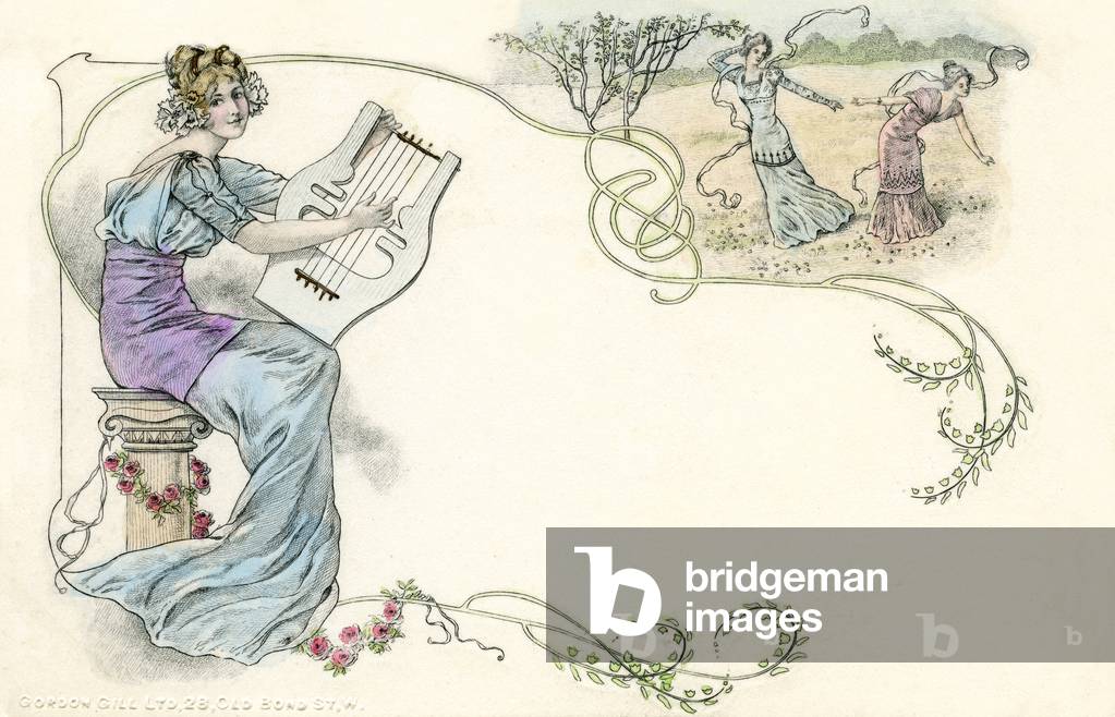 Lyre player end of 19th/beg of 20th century (print)