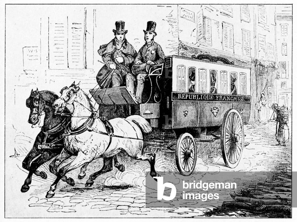 Postal omnibus, Paris 1848