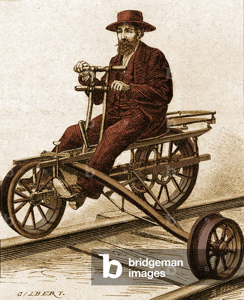 Velocipede for  inspection of American railway lines