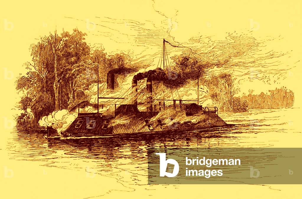 CSS Arkansas alongside USS Carondelet