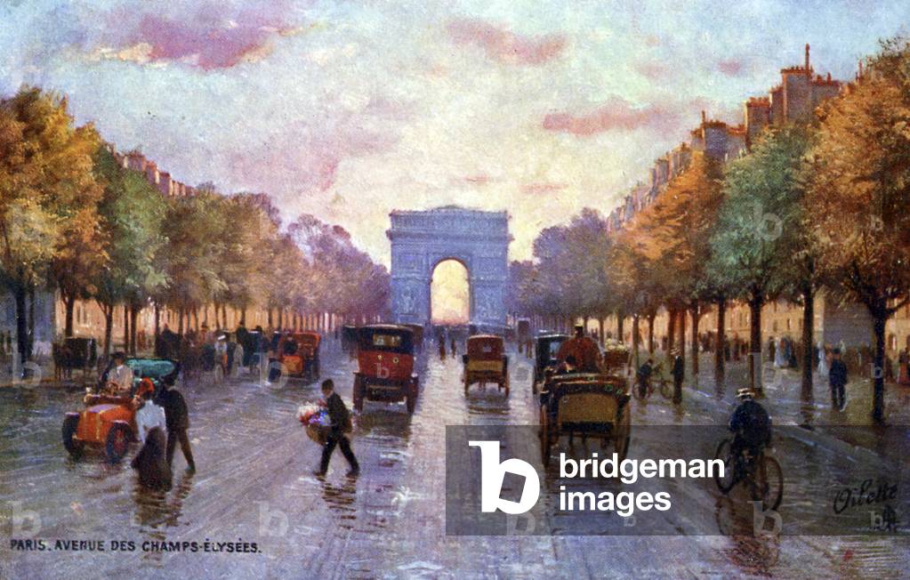 Les Champs - Elysées, Paris, c. 1900 (postcard)