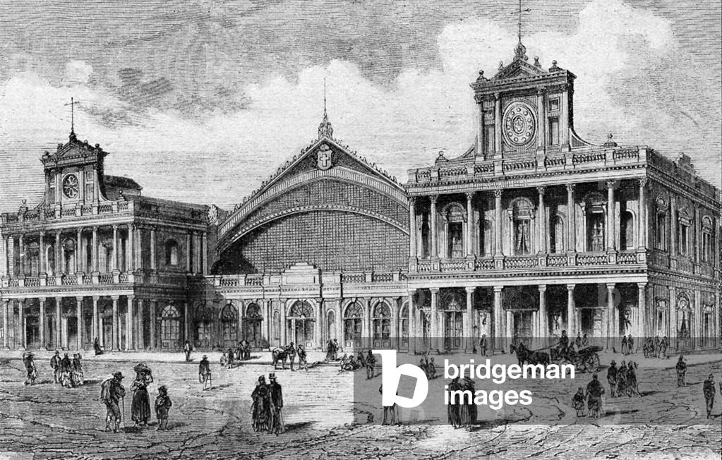 Anhalt Railway Station in Berlin, ca 1880