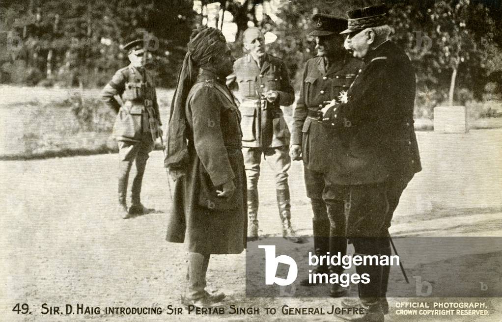 Sir Douglad Haig introducing Pertab Singh to Joffre