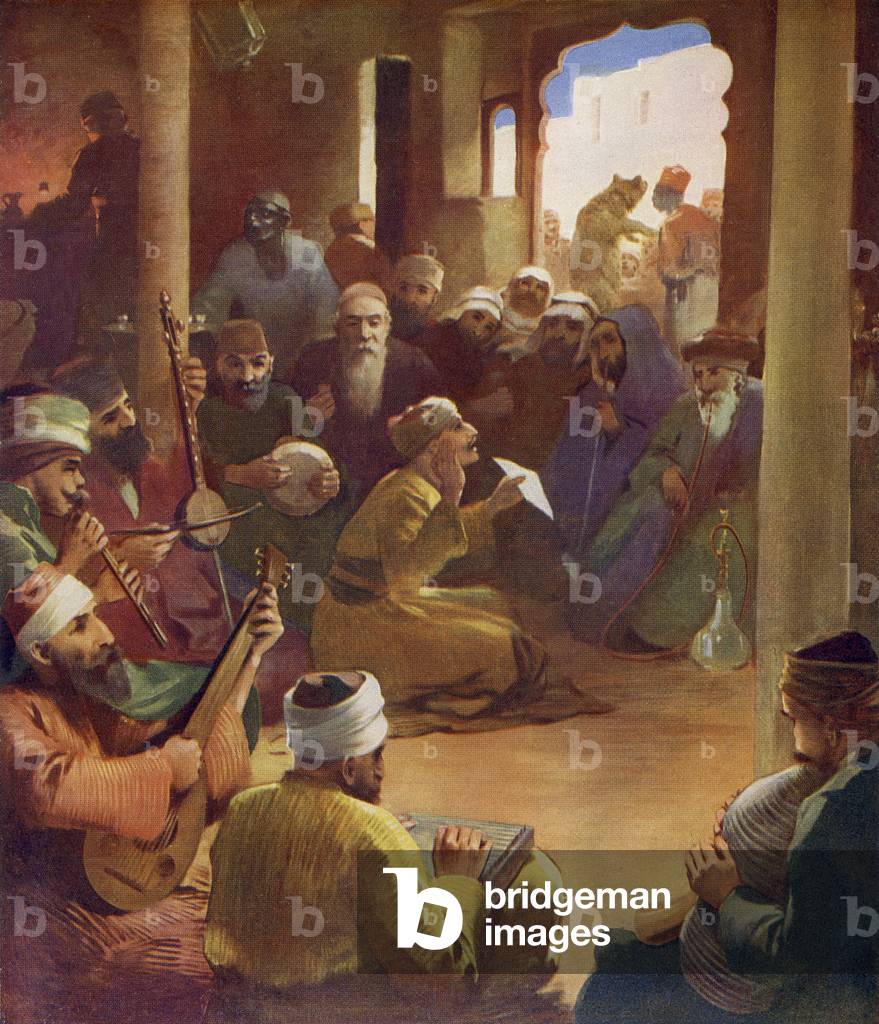 Musicians in a middle eastern cafe - 1913