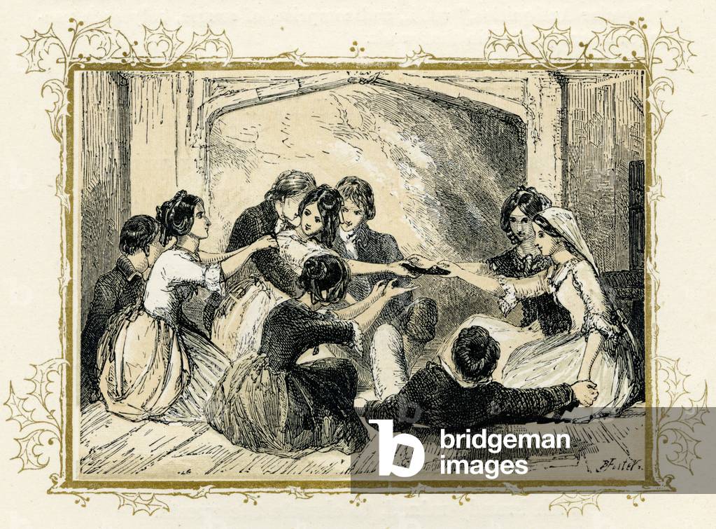 Christmas scene - illustration by Birket Foster