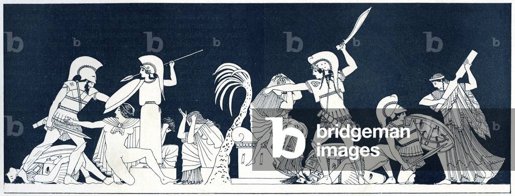 Sack of Troy, 19th century (drawing)