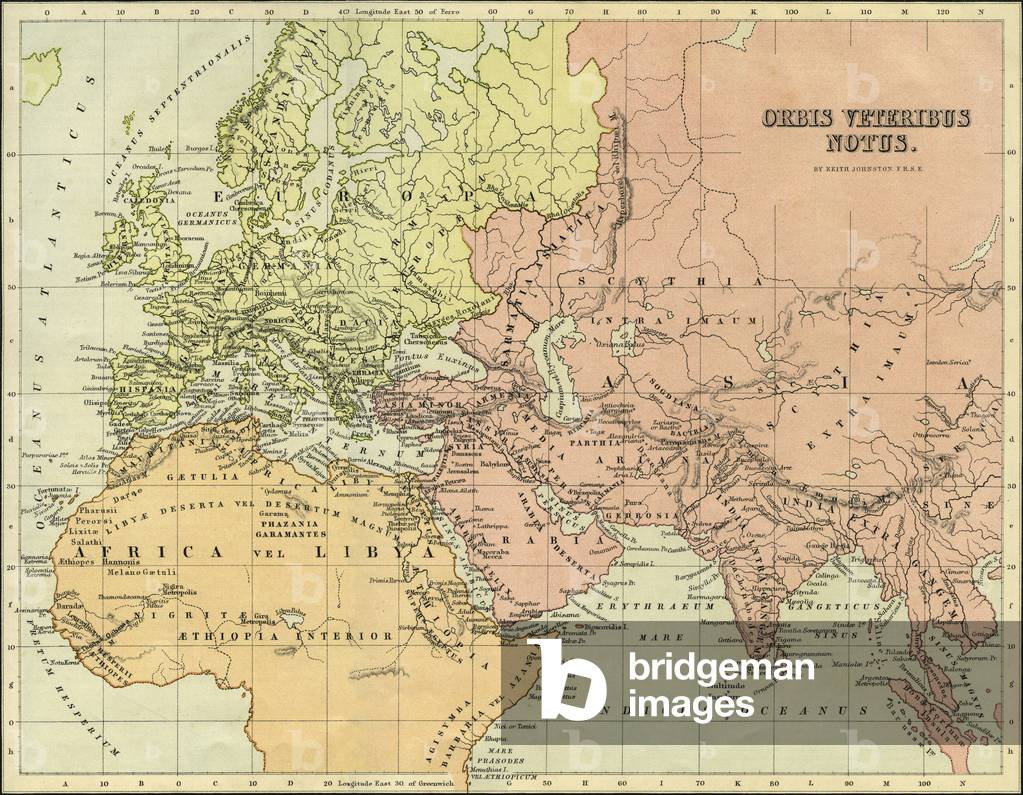 Map of the known world in antiquity