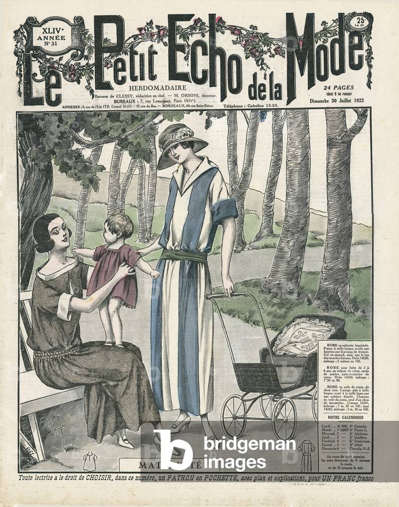 French fashion, 1920s: Motherhood.